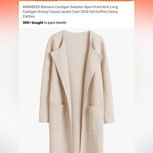 Cream Longline Open Cardigan